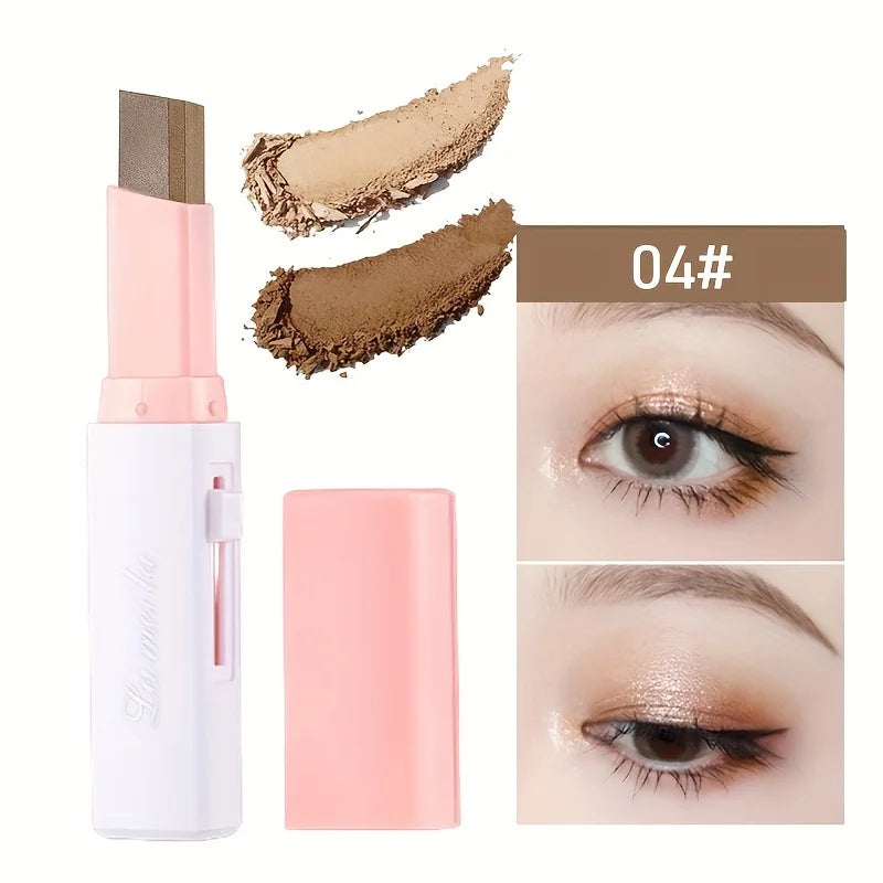 Sombra em bastão iluminadora perolada 2 em 1, maquiagem à prova d'água, longa duração, glitter, delineador em bastão, maquiagem para os olhos.