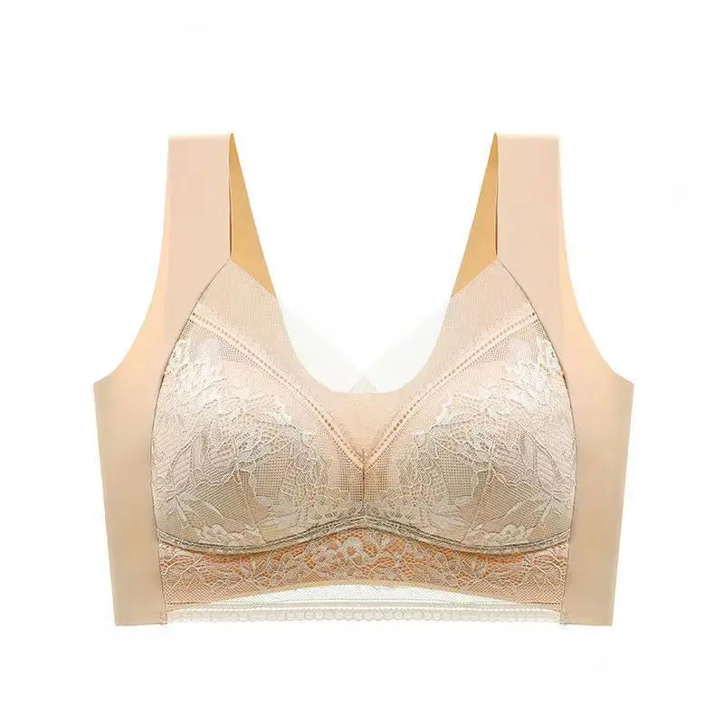 Sutiã de renda feminino, push up, de seda gelada, com decote profundo,  plus size,  com bojo.