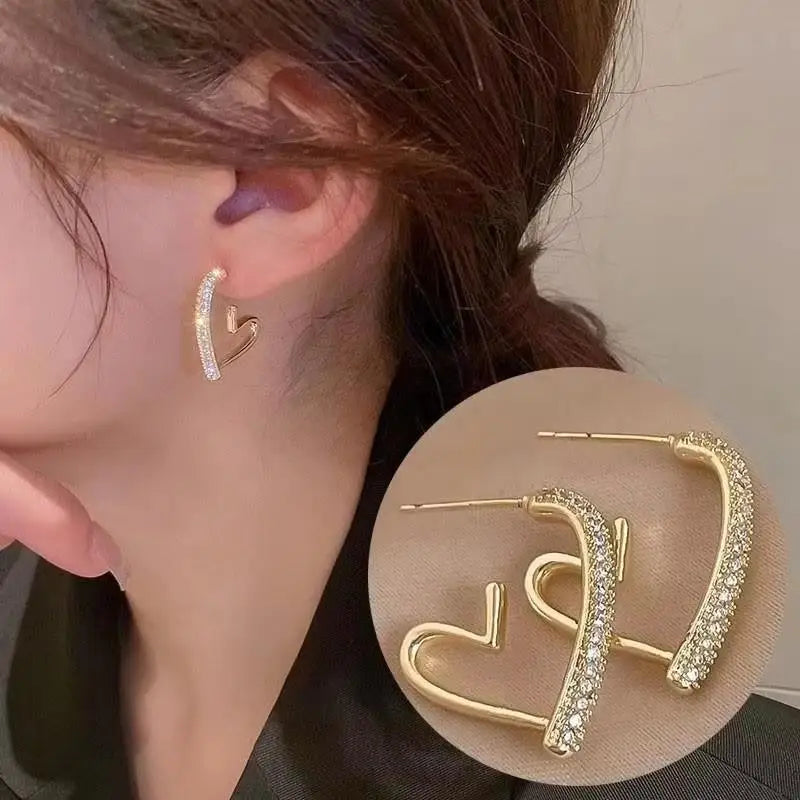 Brincos de flores verdes para moda feminina com folhas de zircônia de luxo.