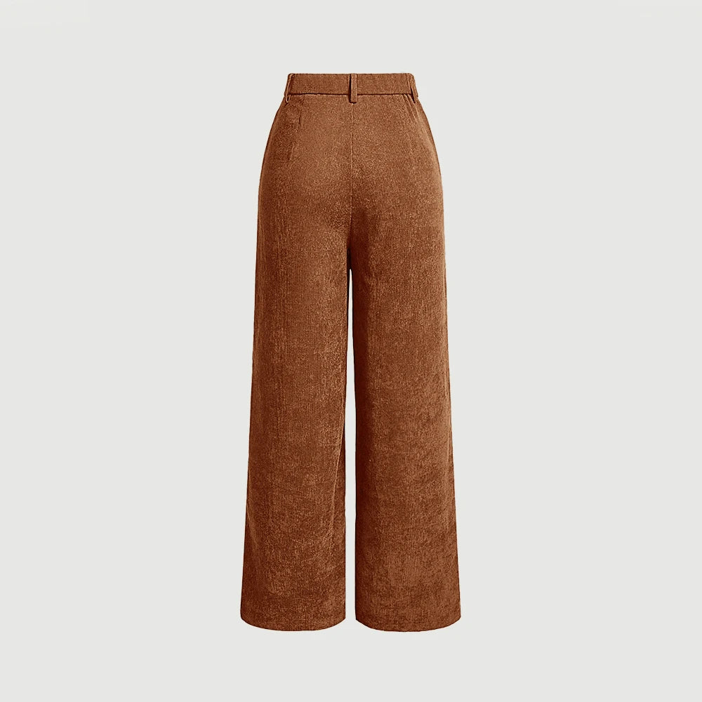 Calça reta estampa Lisa cintura média.