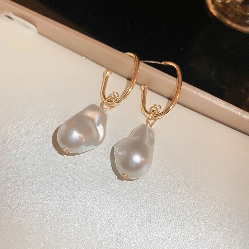 Brincos de pérolas  redondos de coração, brincos elegantes de amor para festa, casamento, joias para presente.
