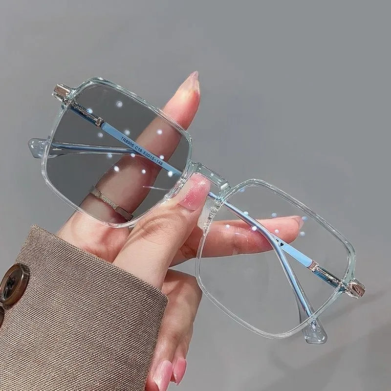 Óculos de grau antirradiação fotocrômicos de metal moda para mulheres.