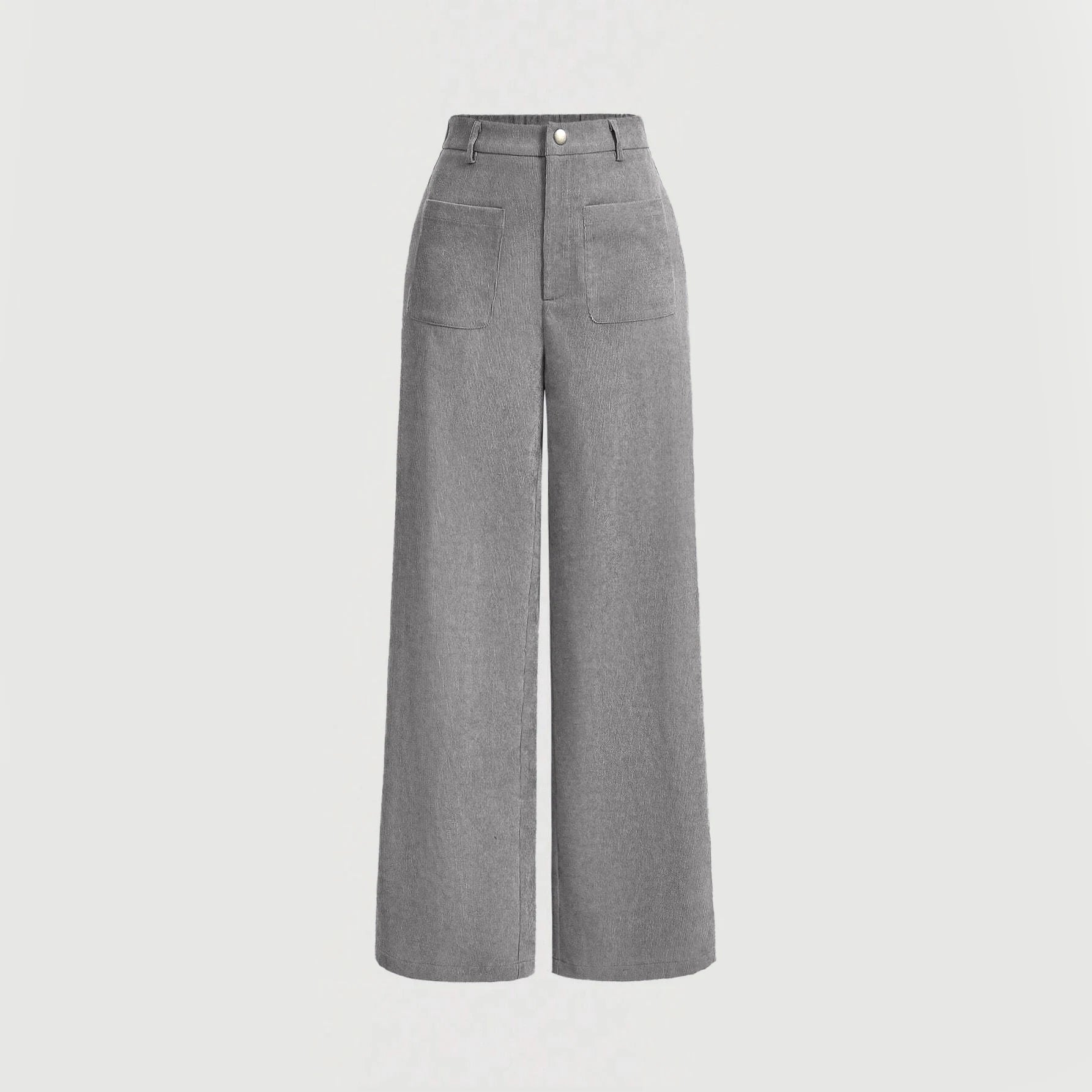 Calça reta estampa Lisa cintura média.