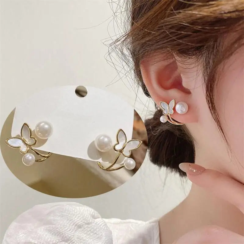 Brincos de flores verdes para moda feminina com folhas de zircônia de luxo.