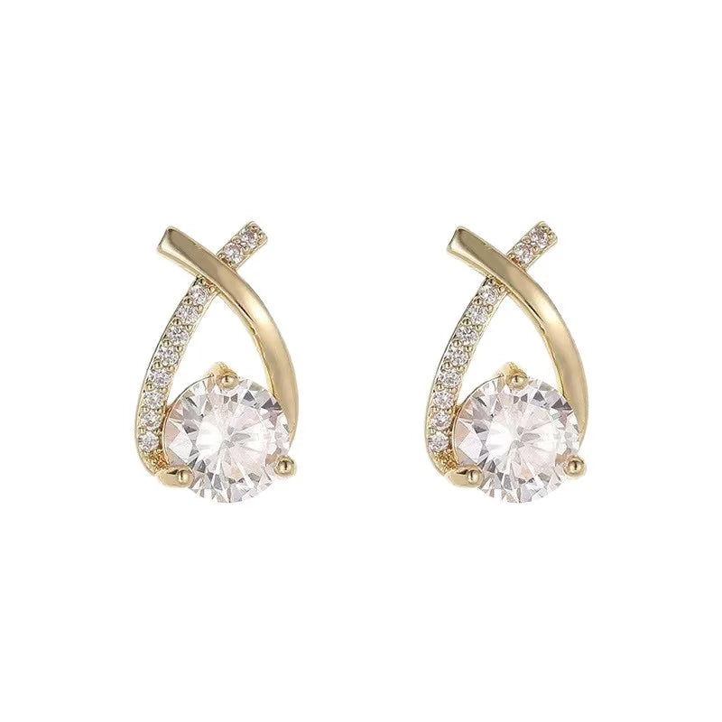 Brincos de argola, cristal elegantes e estilosos para mulheres, de cristal.