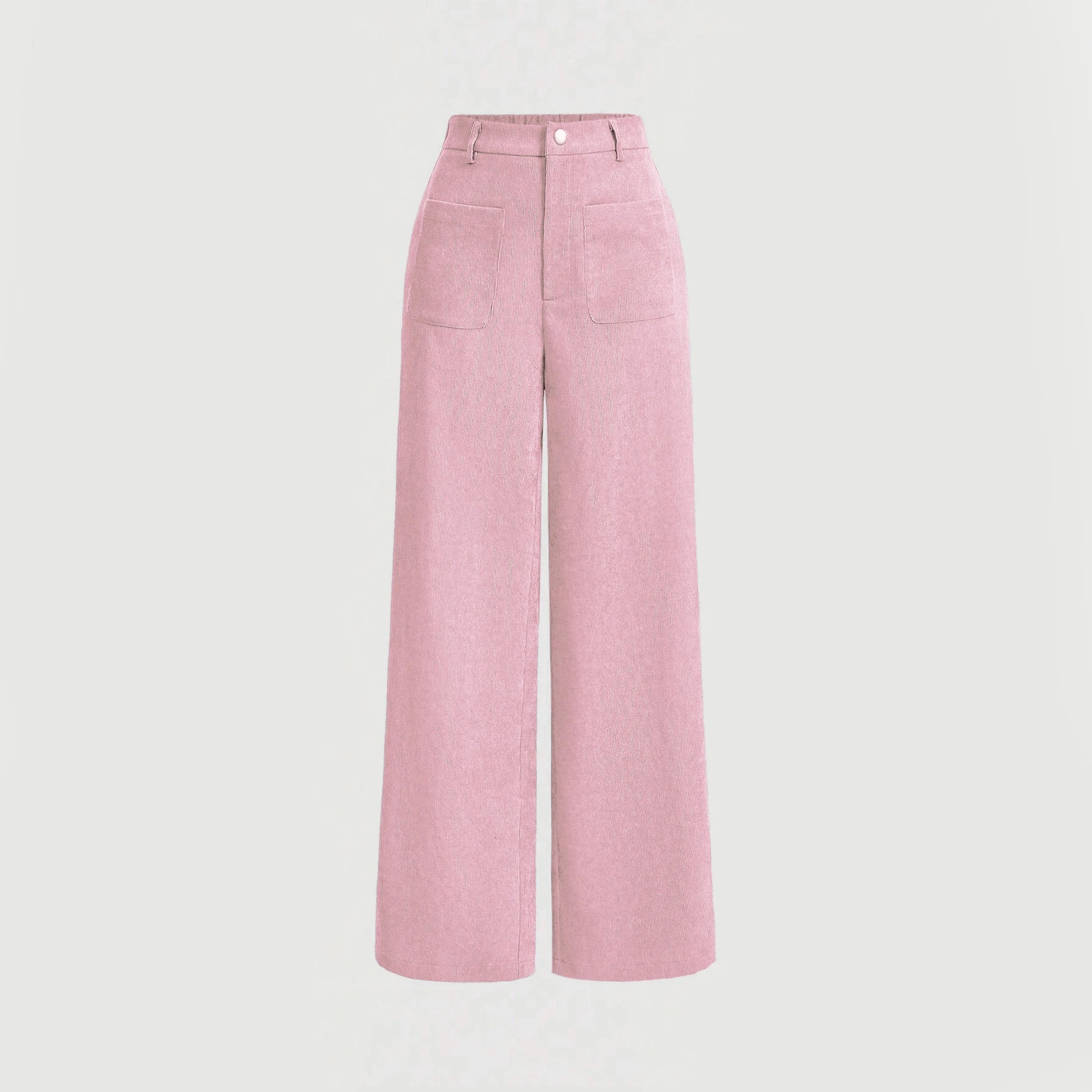 Calça reta estampa Lisa cintura média.