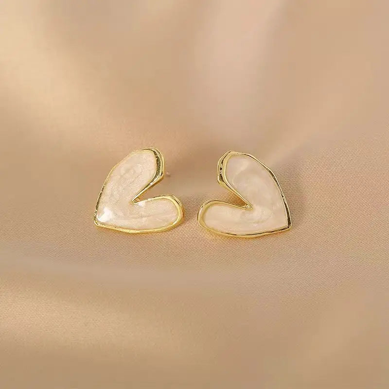Brincos de pérolas  redondos de coração, brincos elegantes de amor para festa, casamento, joias para presente.