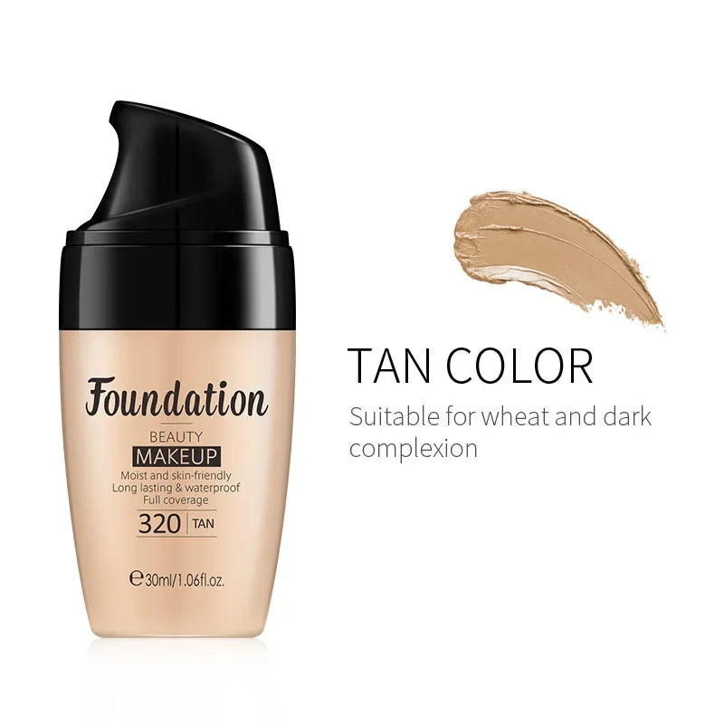 Base líquida Laikou hidratante de longa duração para o rosto Comestics Natural Make Up 30ml.