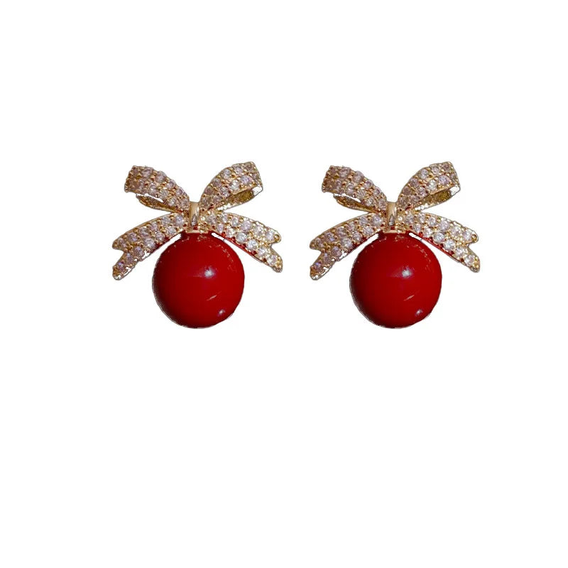 Brincos de pérolas brilhantes com strass, joias leves e luxuosas da moda, presentes para mulheres, casamento e aniversário