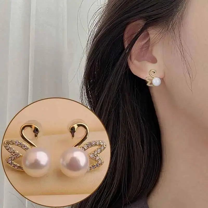 Brincos de flores verdes para moda feminina com folhas de zircônia de luxo.