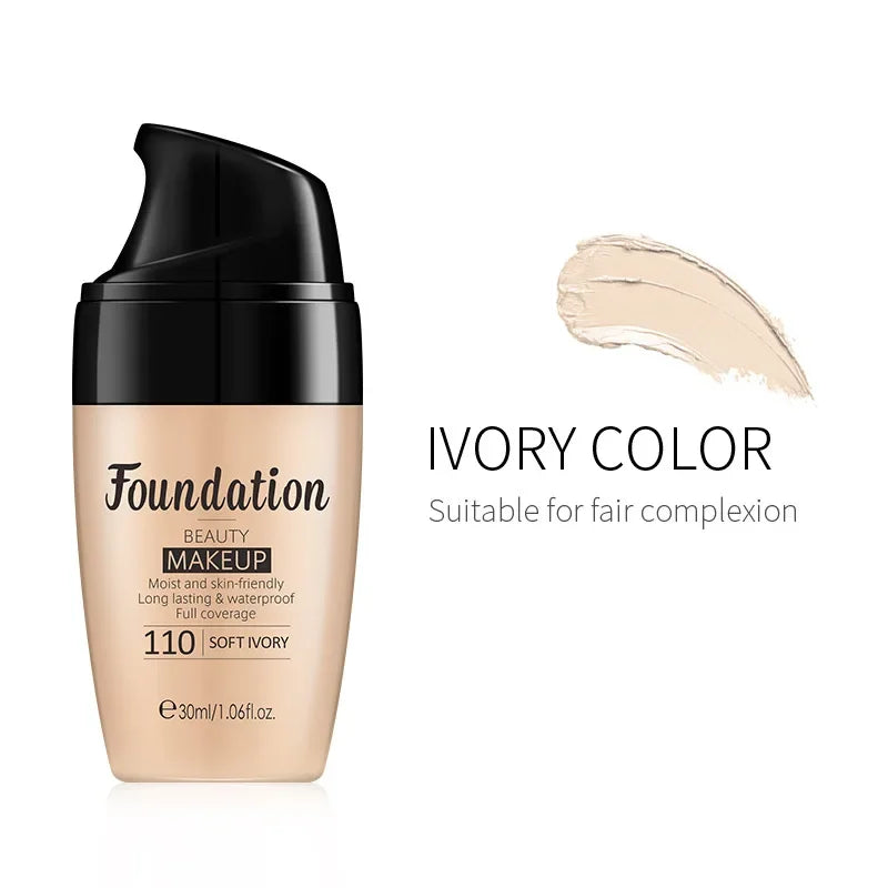 Base líquida Laikou hidratante de longa duração para o rosto Comestics Natural Make Up 30ml.
