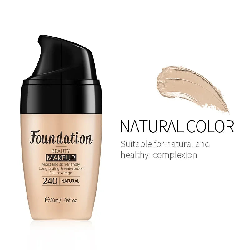 Base líquida Laikou hidratante de longa duração para o rosto Comestics Natural Make Up 30ml.