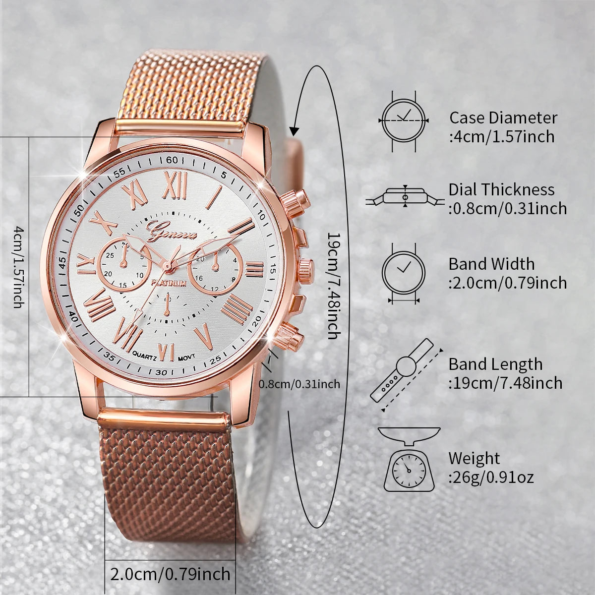 Conjunto feminino relógio analógico de quartzo com pérolas e pulseira de borboleta.