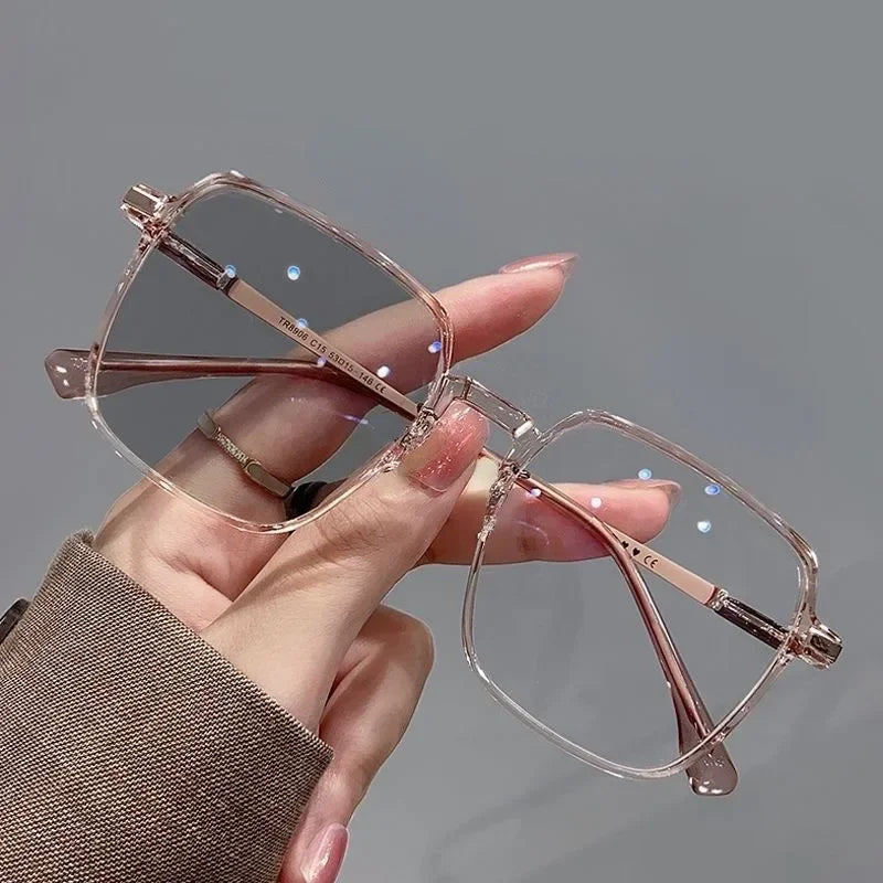 Óculos de grau antirradiação fotocrômicos de metal moda para mulheres.