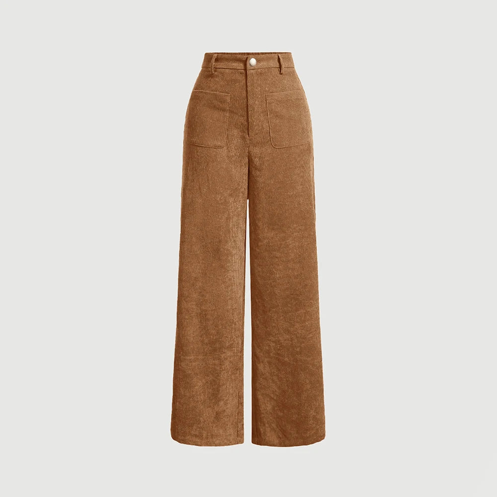 Calça reta estampa Lisa cintura média.