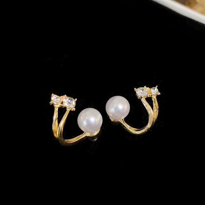 Brincos de pérolas  redondos de coração, brincos elegantes de amor para festa, casamento, joias para presente.